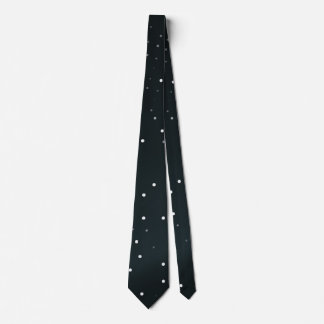 Black Tie med Elegant White Dots Mönster Slips