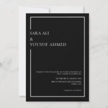 Black Tie Modern Minimal Script Muslim Bröllop