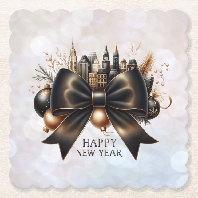 Black Tie New Year with Global Flair Underlägg Papper (Framsida)