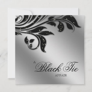 Black Tie Party Gnistra Silver Inbjudningar