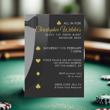 Black Tie Poker Night Bachelor Party-inbjudan