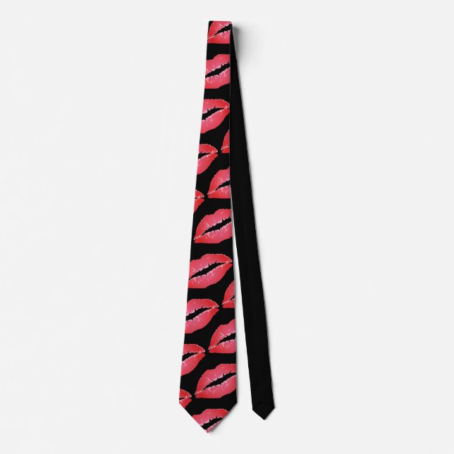 Black Tie Red Voluptuous Large RED Läppar Slips (Framsida)