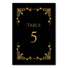 Black Tie Royal Regency Wedding Table Number Bordsnummer