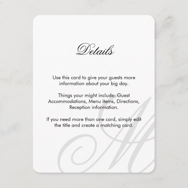 Black Tie | Svartvit | Infoga kort (Framsida)