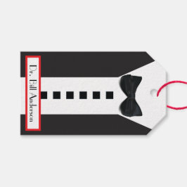 Black Tie Tuxedo 🎩 Funny Monogram Presentetikett