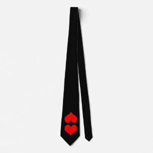 Black Tie W/Twin Red Heart Slips