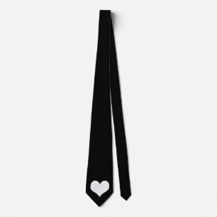 Black Tie W/White Heart Slips