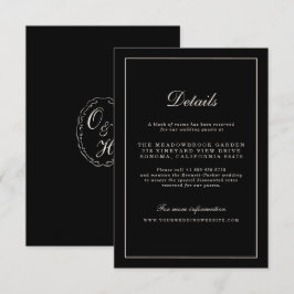Black Tie Wedding Classic Details Enclosure Card Tilläggskort