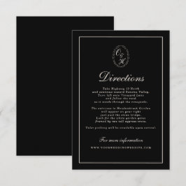 Black Tie Wedding Classic Directions Card Tilläggskort