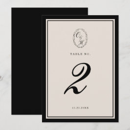 Black Tie Wedding Classic Table Number Inbjudningar