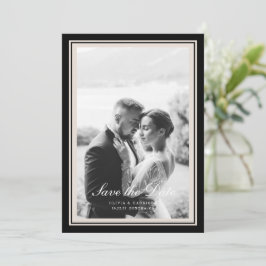 Black Tie Wedding Photo Save the Date Card Inbjudningar