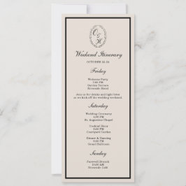 Black Tie Wedding Weekend Timeline Card Inbjudningar