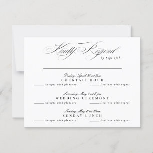 Black Tie White Classic Calligraphy multi event OSA Kort