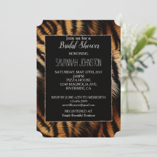 Black Tiger Animal Print Inbjudningar