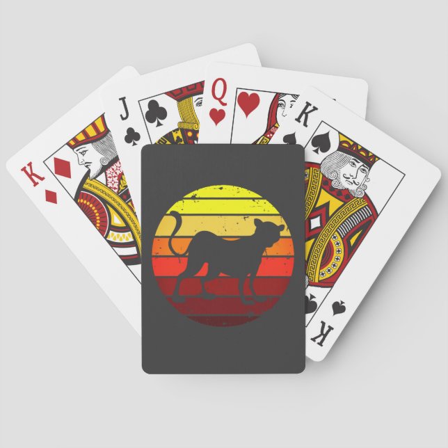 Black Tiger Big Cat sunset Panther silhouette T-S Casinokort (Baksidan)