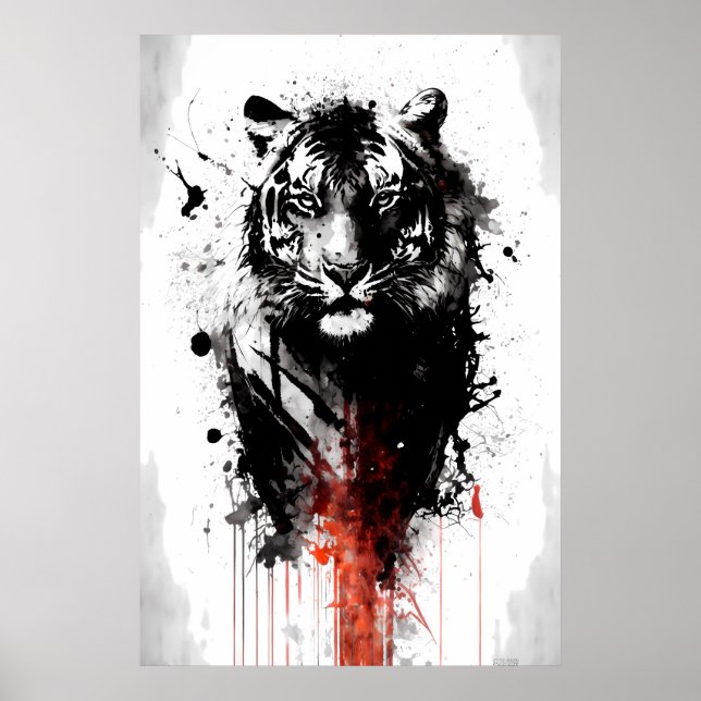 Bläck Tiger Painting Poster (Framsidan)