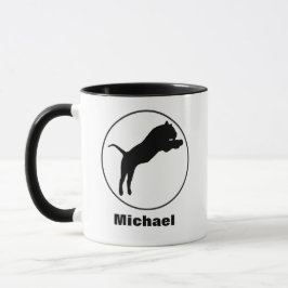 Black Tiger Teckning i Circle Ram Anpassa Mugg