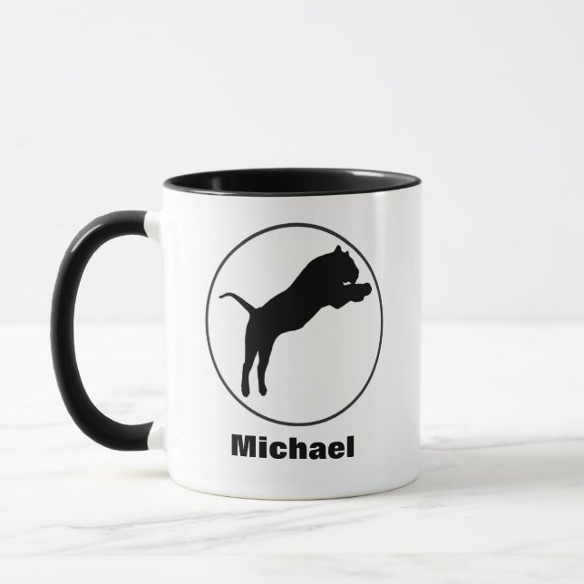 Black Tiger Teckning i Circle Ram Anpassa Mugg (Vänster)