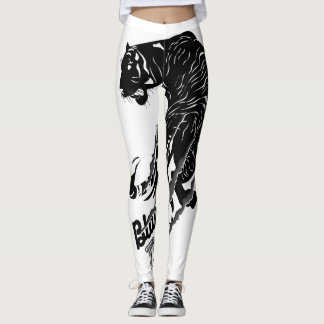 Black Tiger Vector Art med svart tigertext Leggings