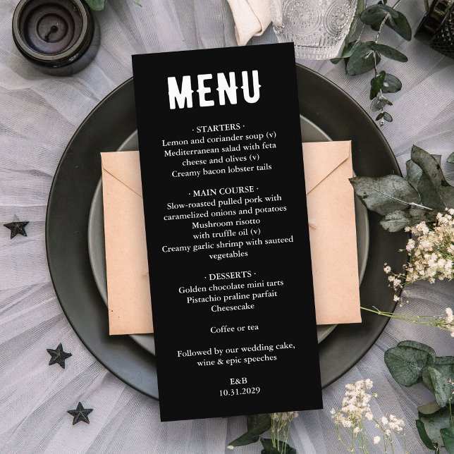 Black Til Död Bröllop Menu Meny (Black Til Death Wedding Menu
)