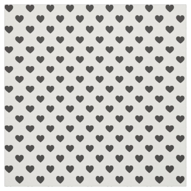 Black Tiny Heart Mönster Tyg (Provkarta)