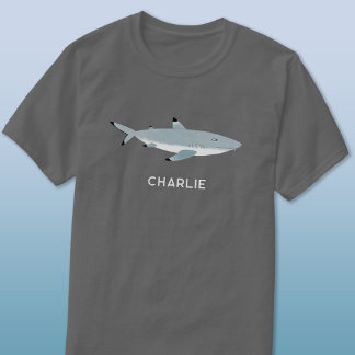 Black Tipping Reef Shark Personlig Namn T Shirt