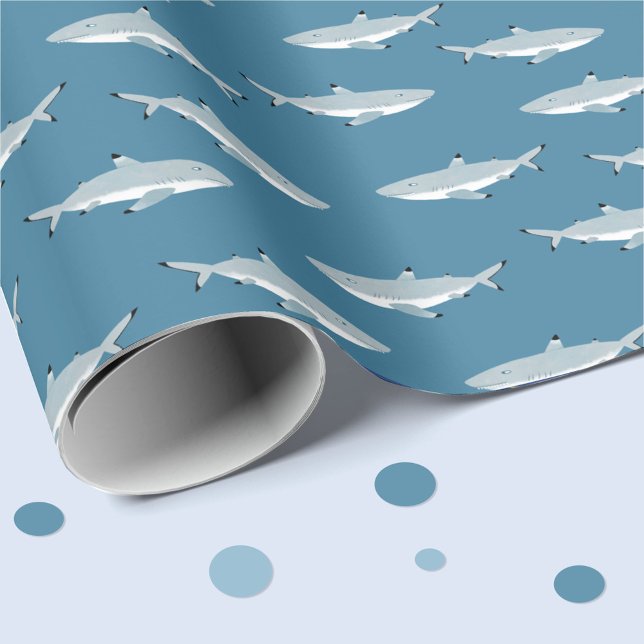 Black Tipping Reef Shark Presentpapper (Black Tipped Reef Shark gift wrapping paper)