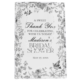 Black Toile De Jouy Bridal Shower Favors