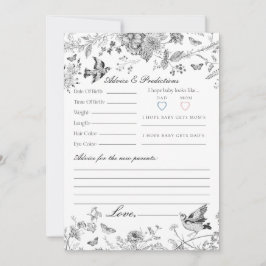 Black Toile De Jouy Floral Advice for Baby Card Inbjudningar