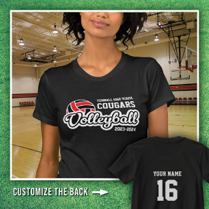 Black Tomball High Cougars Volleyball 2023-2024 T Shirt