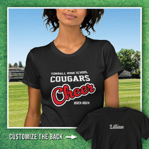 Black Tomball High School Cougars Cheer 2023-2024 T Shirt