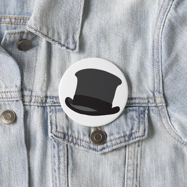 Black Top Hat Classic Steampunk Victorian Knapp (Skapare uppladdad)