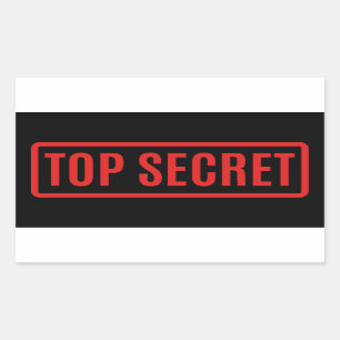 Black Top Secret Rektangulärt Klistermärke