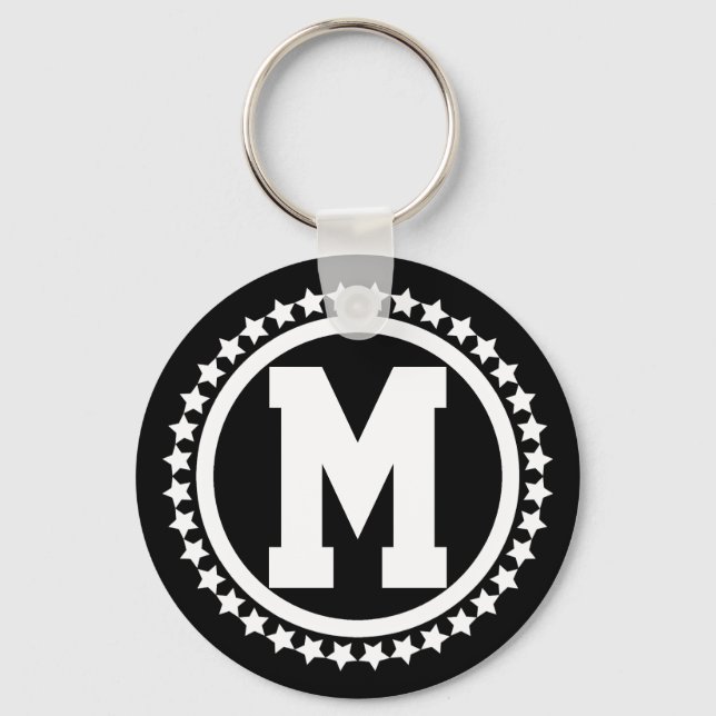 Black Toppen Star Monogramme Nyckelring (Framsida)