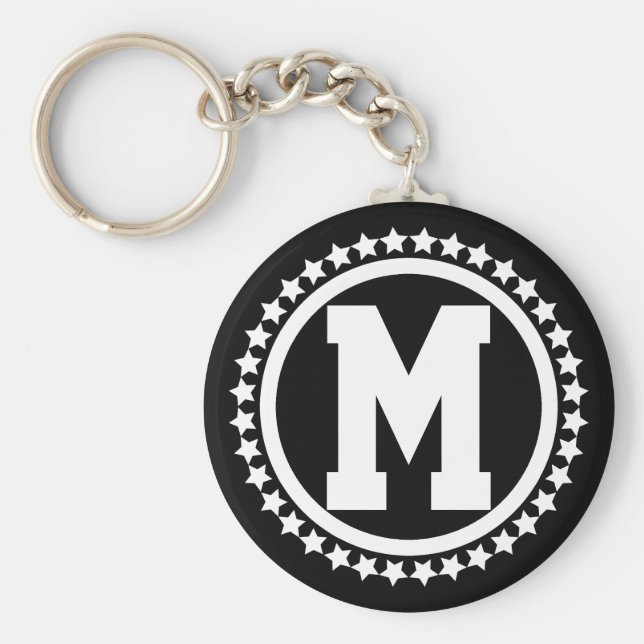 Black Toppen Star Monogramme Nyckelring (Framsidan)