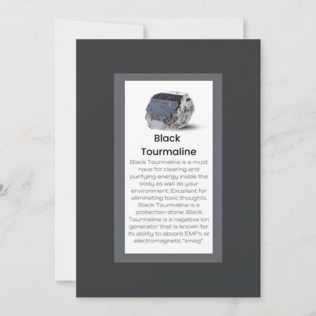 Black Tourmaline Crystal: Jewelry Visning Julkort (Framsida)