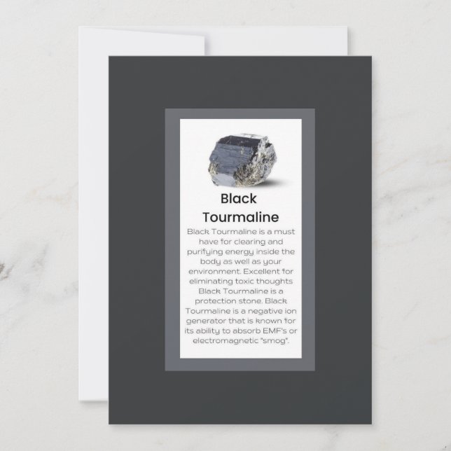 Black Tourmaline Crystal: Jewelry Visning Julkort (Framsida)