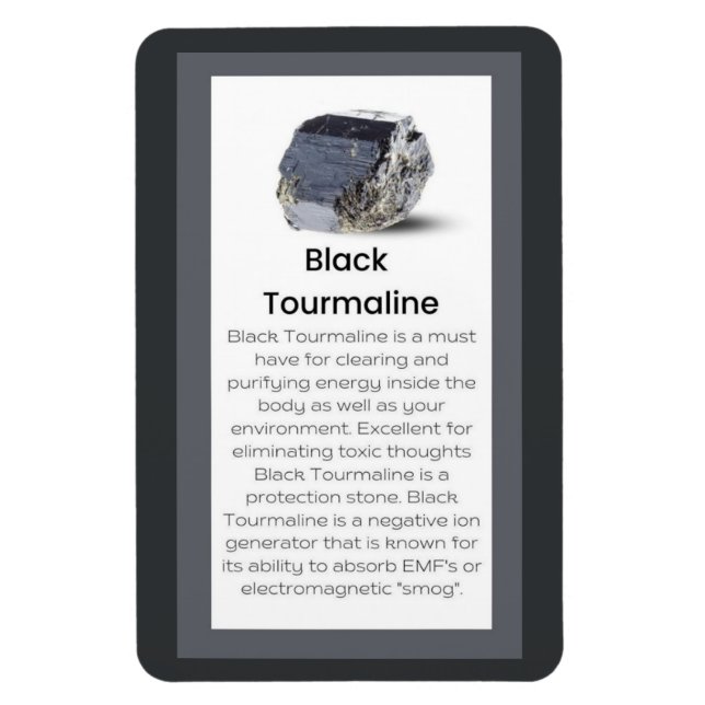 Black Tourmaline Crystal: Jewelry Visning Magnet (Vertikal)