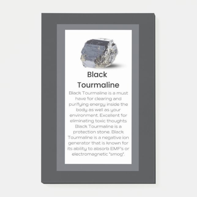 Black Tourmaline Crystal: Jewelry Visning Post-it Block (Framsida)