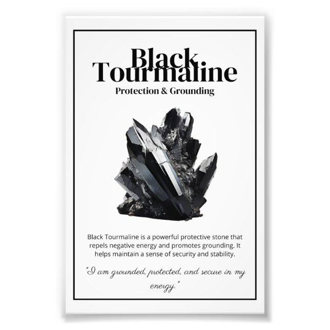Black Tourmaline Crystal Meaning Poster (Framsidan)