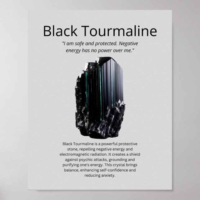 Black Tourmaline Crystal: Poster (Framsidan)