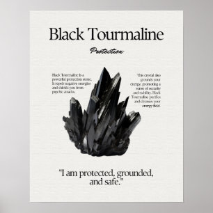 Black Tourmaline Stone Crystal - kort Poster