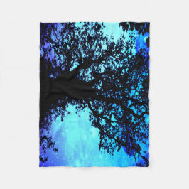 Black Träd Turcos Periwinkle Space Blanket Fleecefilt