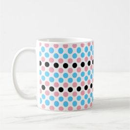 Black Transgender Pride Flagga Färg Polkadots Kaffemugg