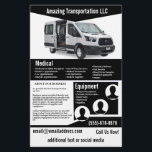 Black Transport Company Flyer<br><div class="desc">Den här flygbolaget är till ett företag i transport som transporterar människor eller varor till företag. Du kan ändra fotot till din egen fordon</div>