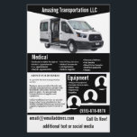 Black Transport Company Flyer<br><div class="desc">Den här flygbolaget är till ett företag i transport som transporterar människor eller varor till företag. Du kan ändra fotot till din egen fordon</div>