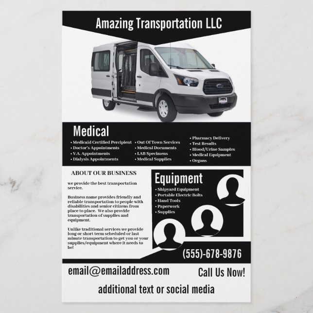 Black Transport Company Flyer (Framsidan)