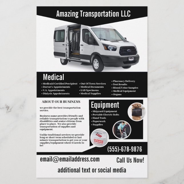 Black Transport Company Flyer (Framsidan)