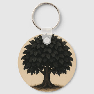 Black Tree Necklace – Minimal Nature Pendant Nyckelring