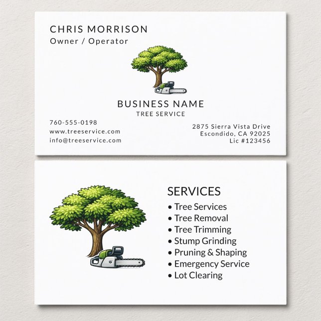 Black Tree Services Minimal Visitkort (Skapare uppladdad)